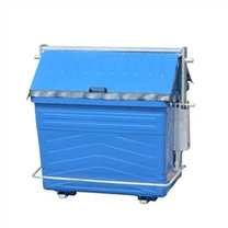 علبة قمامة صغيرة مجلفنة بغطاء