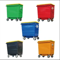 سلة المهملات الخارجية مزودة بغطاء وعجلات