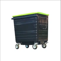 سلة المهملات المعدنية المربعة مع غطاء